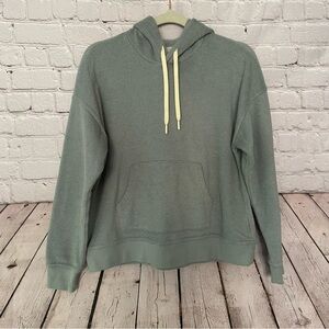 Outerknown Womens XS Green/Gray Terrycloth Pullover Hoodie Sweatshirt LINW